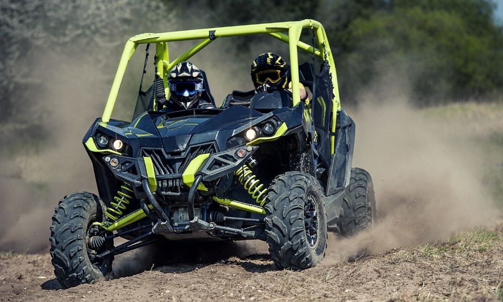 Side-by-side UTV on an off-road trail